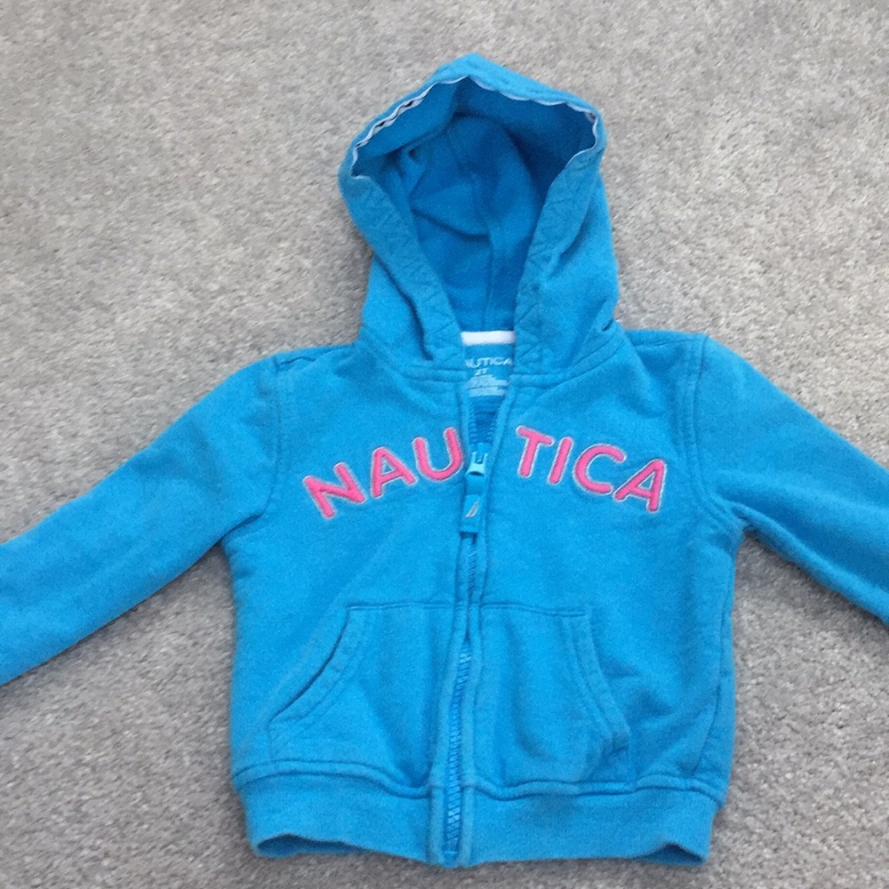 Toddler Girls 2T Blue and Pink Nautica Zip Hoodie